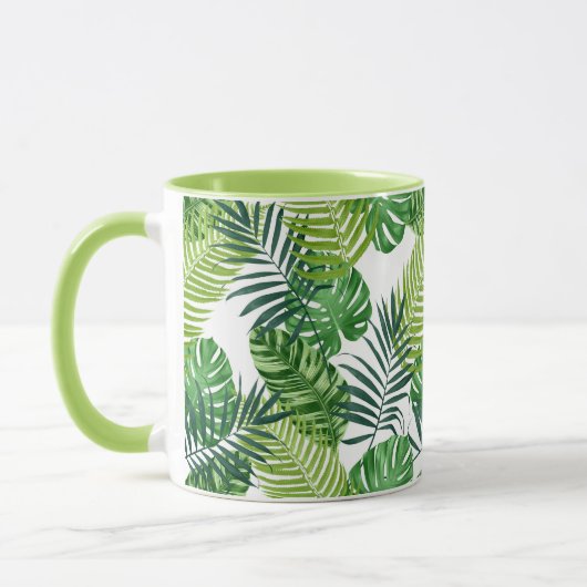 Groene tropische bladeren mok (Links)