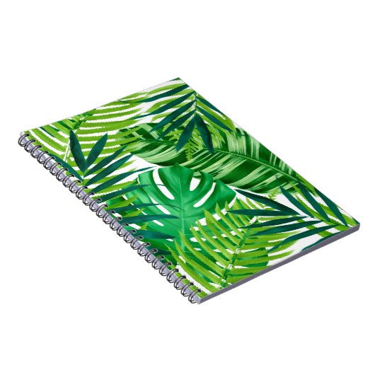 Groene tropische bladeren notitieboek (Rechterzijde)
