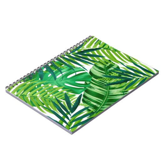 Groene tropische bladeren notitieboek (Linkerzijde)