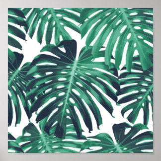 Groene tropische bladeren poster