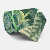 Groene Tropische Bladeren Stropdas (Opgerold)