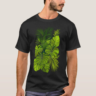 Groene tropische bladeren t-shirt