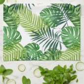 Groene tropische bladeren theedoek (Gevouwen)