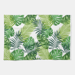 Groene tropische bladeren theedoek