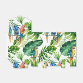 Groene tropische bladeren & vogels bruiloft gunst bedankdoosjes (Uitgevouwen)