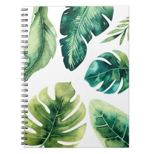 Groene tropische bladeren Witte elegante chique zo Notitieboek