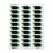 Groene tropische bladeren Witte elegante uitnodigi Etiket (Full Sheet)