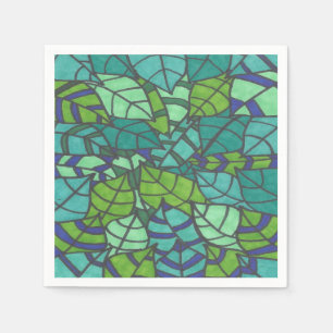 Groene tropische bladzijden papieren Borden Servet