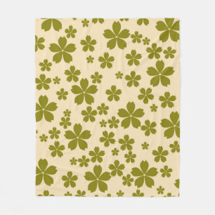 Groene tropische bloemen botanische lente zomer fleece deken