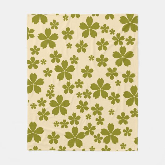 Groene tropische bloemen botanische lente zomer fleece deken (Voorkant)