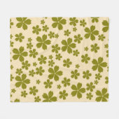 Groene tropische bloemen botanische lente zomer fleece deken (Voorkant (Horizontaal))