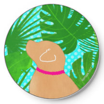 Groene tropische eiland gele hond draadloze oplade