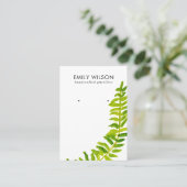 GROENE TROPISCHE FERN FAUNA EARRING STUD DISPLAY VISITEKAARTJE (Staand voorkant)
