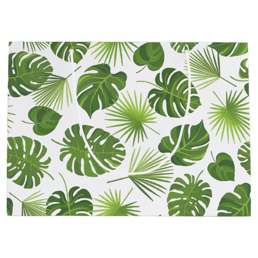 Groene tropische lederen patrooncultuur groot cadeauzakje (Voorkant)