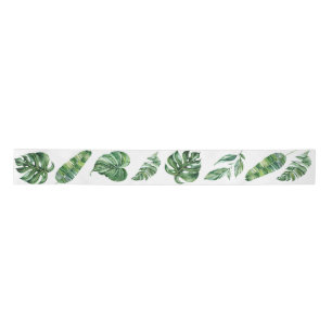 Groene tropische monstera Leaf Ribbon Lint
