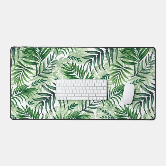 Groene tropische palm en stera-bladeren bureaumat (Keyboard & Muis)