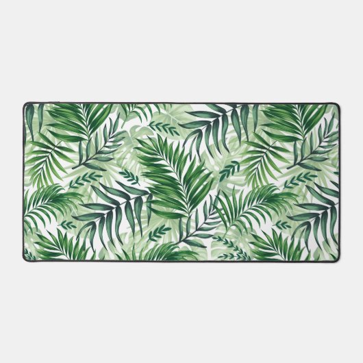 Groene tropische palm en stera-bladeren bureaumat (Voorkant)