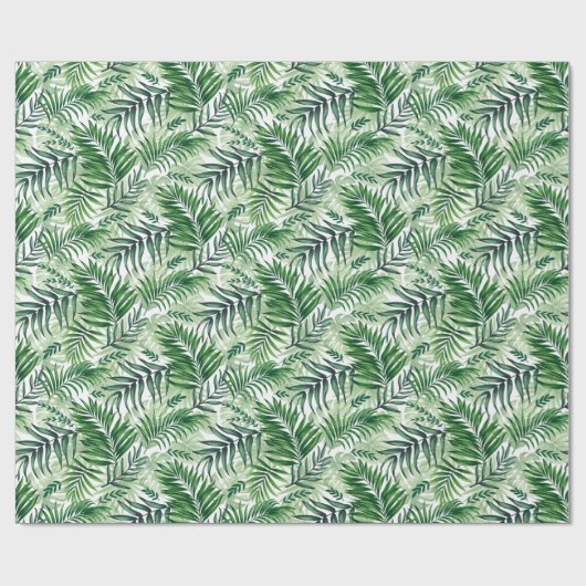 Groene tropische palm en stera-bladeren cadeaupapier (Vlak)