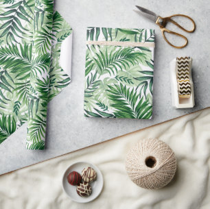 Groene tropische palm en stera-bladeren cadeaupapier