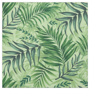 Groene tropische palm en stera-bladeren stof
