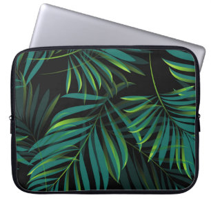 Groene tropische palmbladeren. Naadloze patroongra Laptop Sleeve