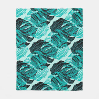 Groene tropische palmbladeren ontwerp. fleece deken