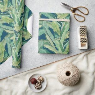 Groene Tropische Vintage Bananenbladeren Cadeaupapier