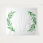 Groene Trouwachtergrond Fotocabine Wandkleed (Voorkant (horizontaal))