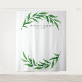 Groene Trouwachtergrond Fotocabine Wandkleed (Voorkant)