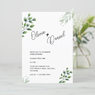 Groene Trouwuitnodiging voor Elopement Kaart