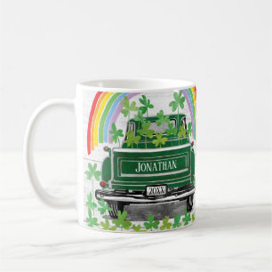 Groene  Truck Shamrock Rainbow-naam Koffiemok