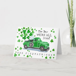 Groene  Truck St. Patrick's Day Kaart