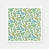 Groene tuin bladeren patroon. Waterverf botanisch