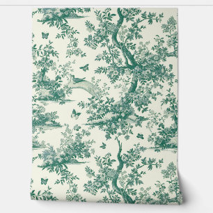 Groene Tuin Bloeiende Boom Teile de Jouy Behang