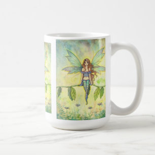 Groene Tuinfee door Molly Harrison Fantasie Kunst Koffiemok