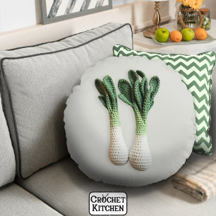 Groene Tuinman Minimalistische Haken prei Garen Ar Rond Kussen