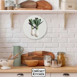 Groene Tuinman Minimalistische Haken prei Garen Ar Ronde Klok