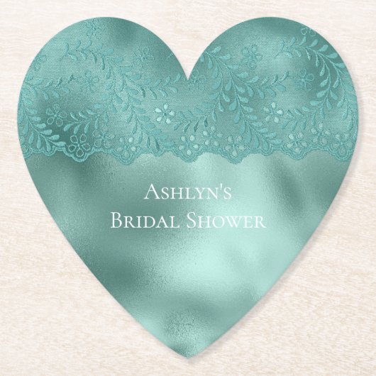 Groene Tuintje Groene Kant Bruidsdouche Kartonnen Onderzetters (Voorkant)