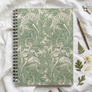 Groene tulpen William Morris spiraalnotitieboek Notitieboek