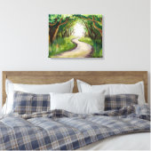 Groene tunnel canvas afdruk (Insitu (Slaapkamer))