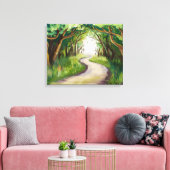 Groene tunnel canvas afdruk (Insitu (Woonkamer))