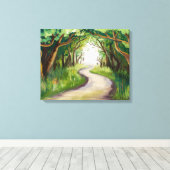 Groene tunnel canvas afdruk (Insitu (Houten vloer))