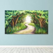 Groene tunnel canvas afdruk (Insitu (Houten vloer))