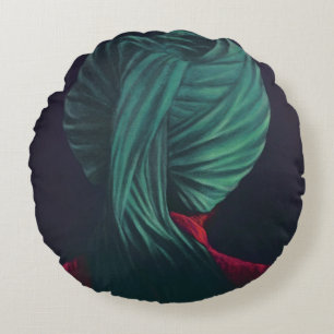 Groene Turban Rond Kussen