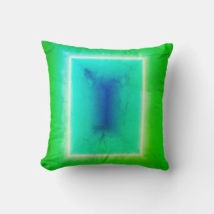 Groene Turquoise Deur Neon Illusie Effect Kussen