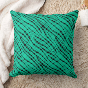 Groene turquoise tijger abstracte print kussen