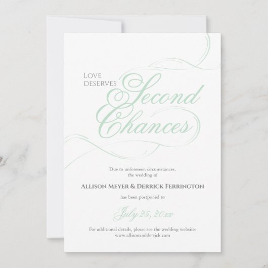 Groene tweede kansen uitstel van het huwelijk kaart (Voorkant)