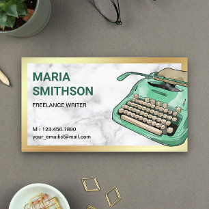  groene typemachine QR Code Writer Auteur Visitekaartje