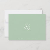 Groene typografie minimalistische QR code bruiloft RSVP Kaartje (Achterkant)