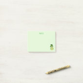 Groene Uil St Patrick Day Post-it® Notes (Op bureau)